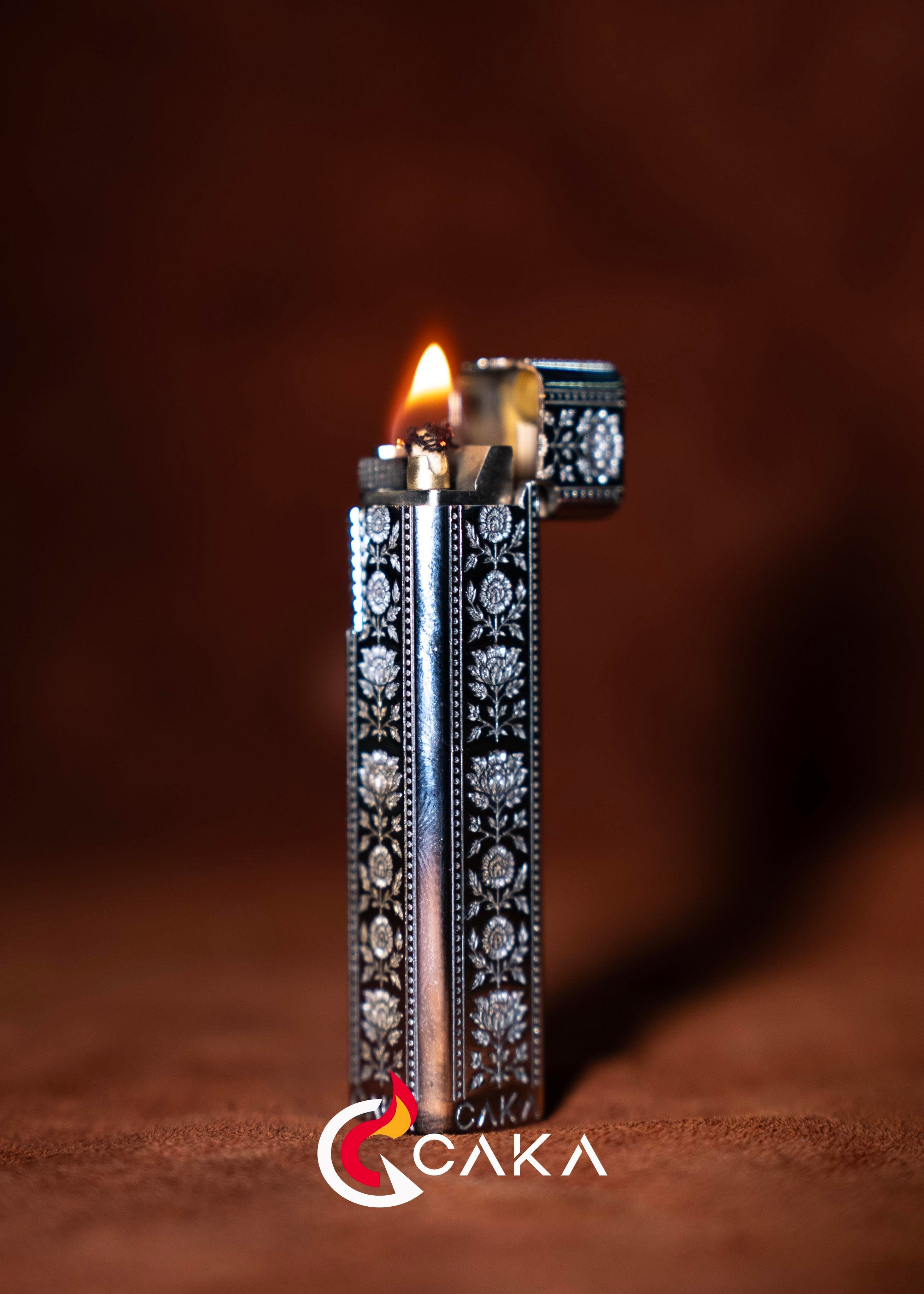 CKL-065,Caka Lighter Petra Flora Silver Benzinli Çakmak