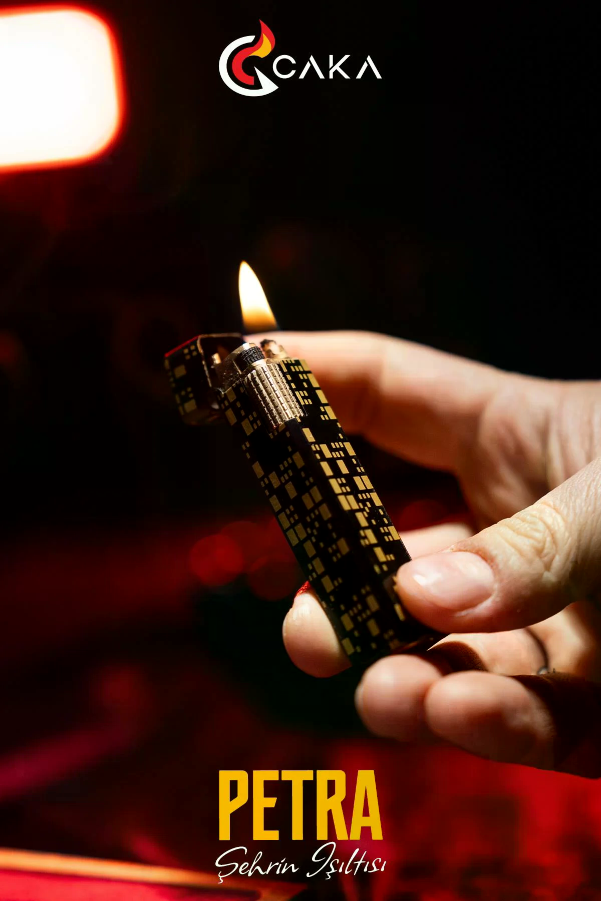 CKL-057,Caka Lighter Petra Black Gold Benzinli Çakmak