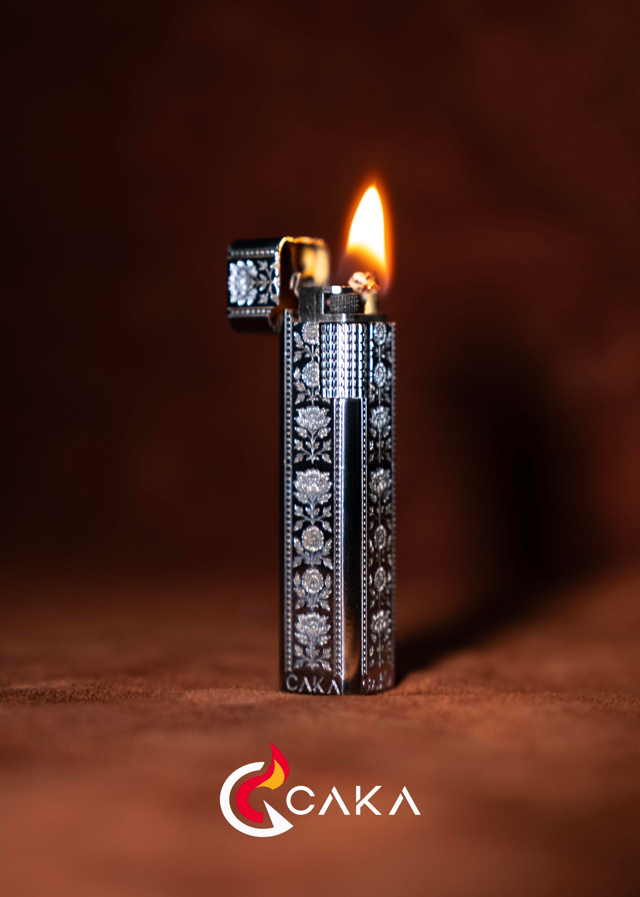 CKL-065,Caka Lighter Petra Flora Silver Benzinli Çakmak