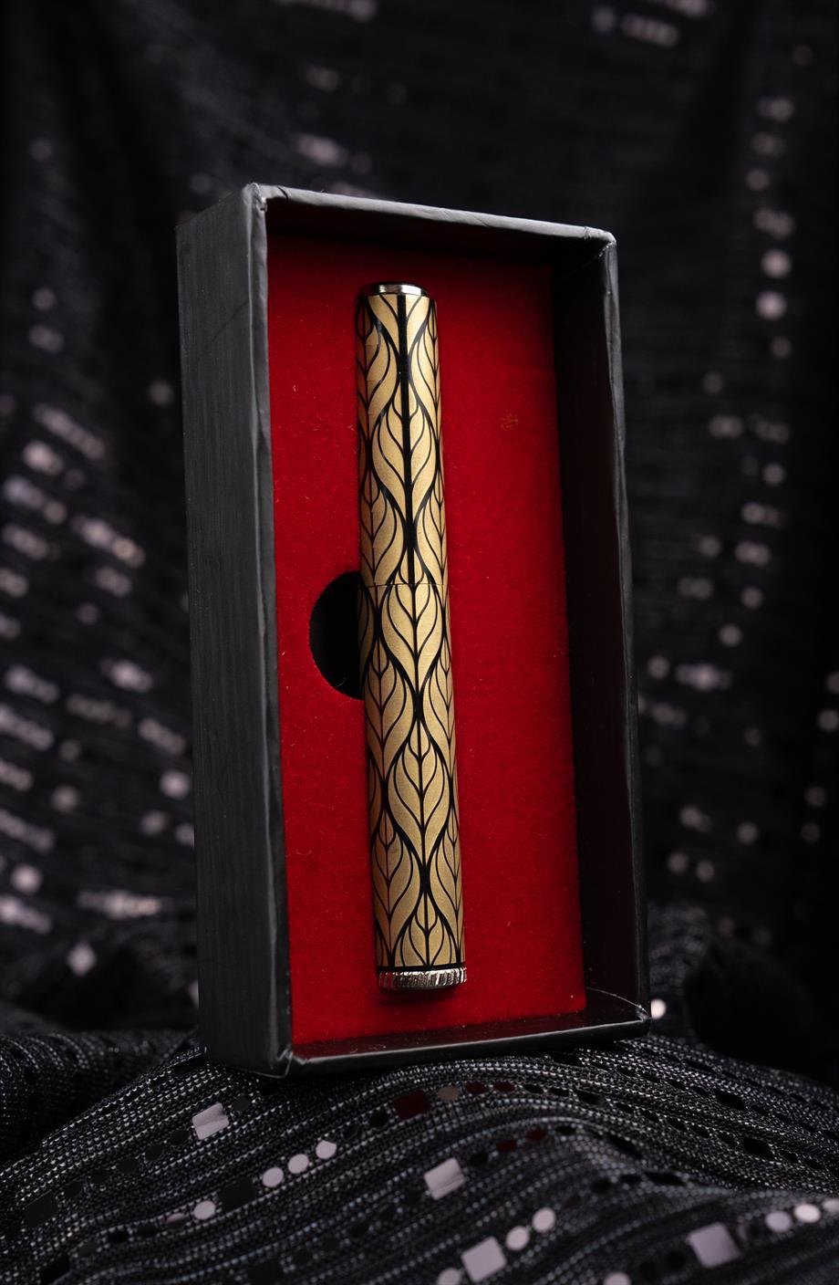 CKL-014,Caka Lighter Salvia Desen Gold Benzinli Çakmak