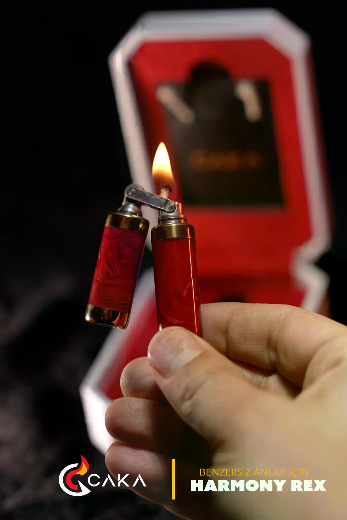 CKL-077,Caka Lighter Rex Harmony Kırmızı Benzinli Çakmak