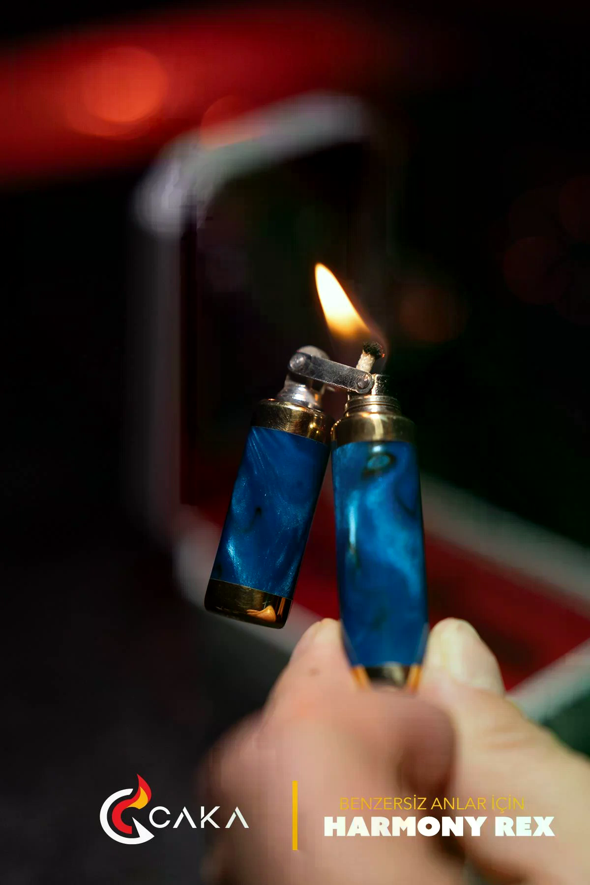 CKL-079,Caka Lighter Rex Harmony Simli Mavi Benzinli Çakmak