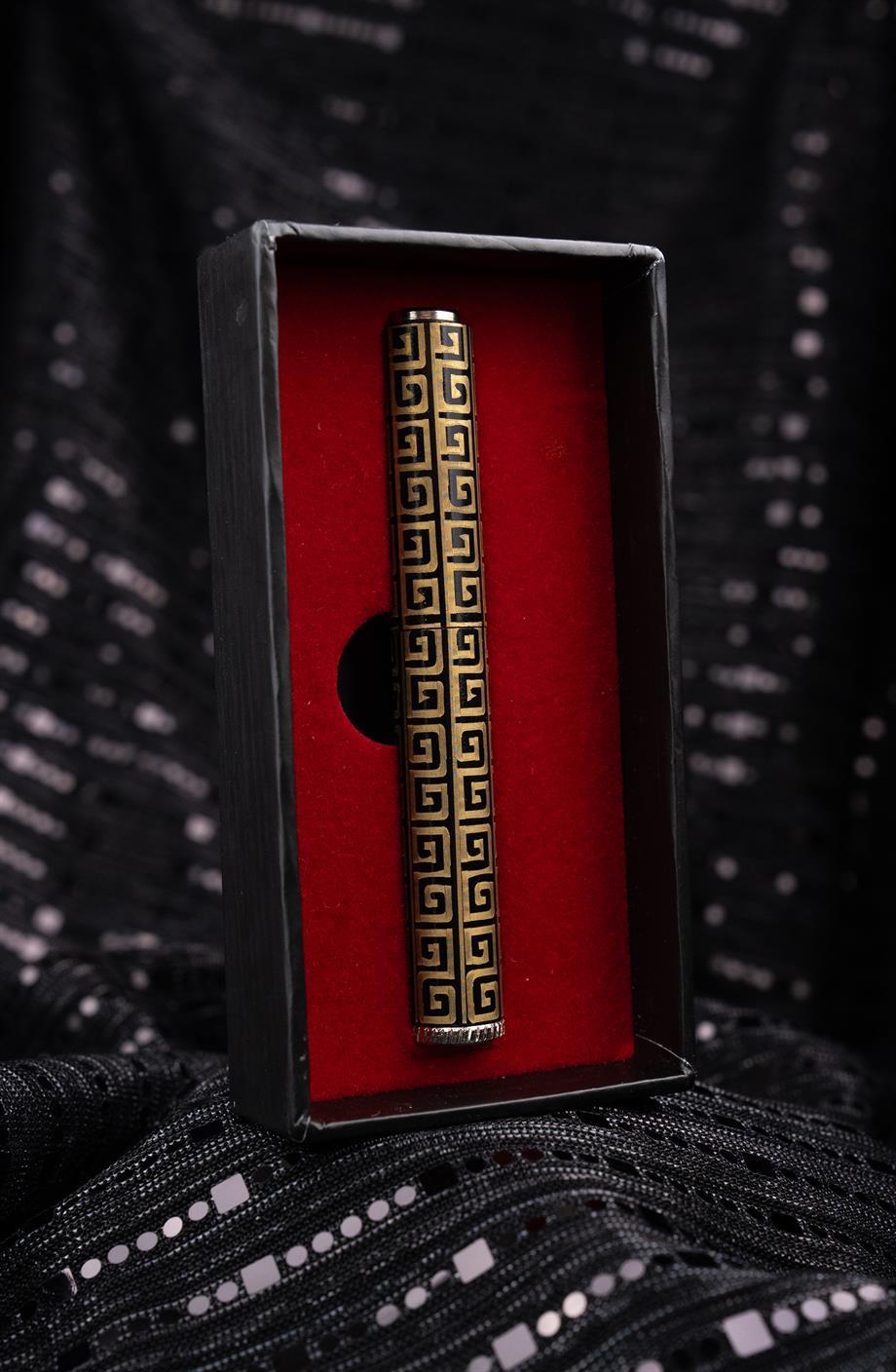 CKL-007,Caka Lighter Labirent Desen Gold Benzinli Çakmak