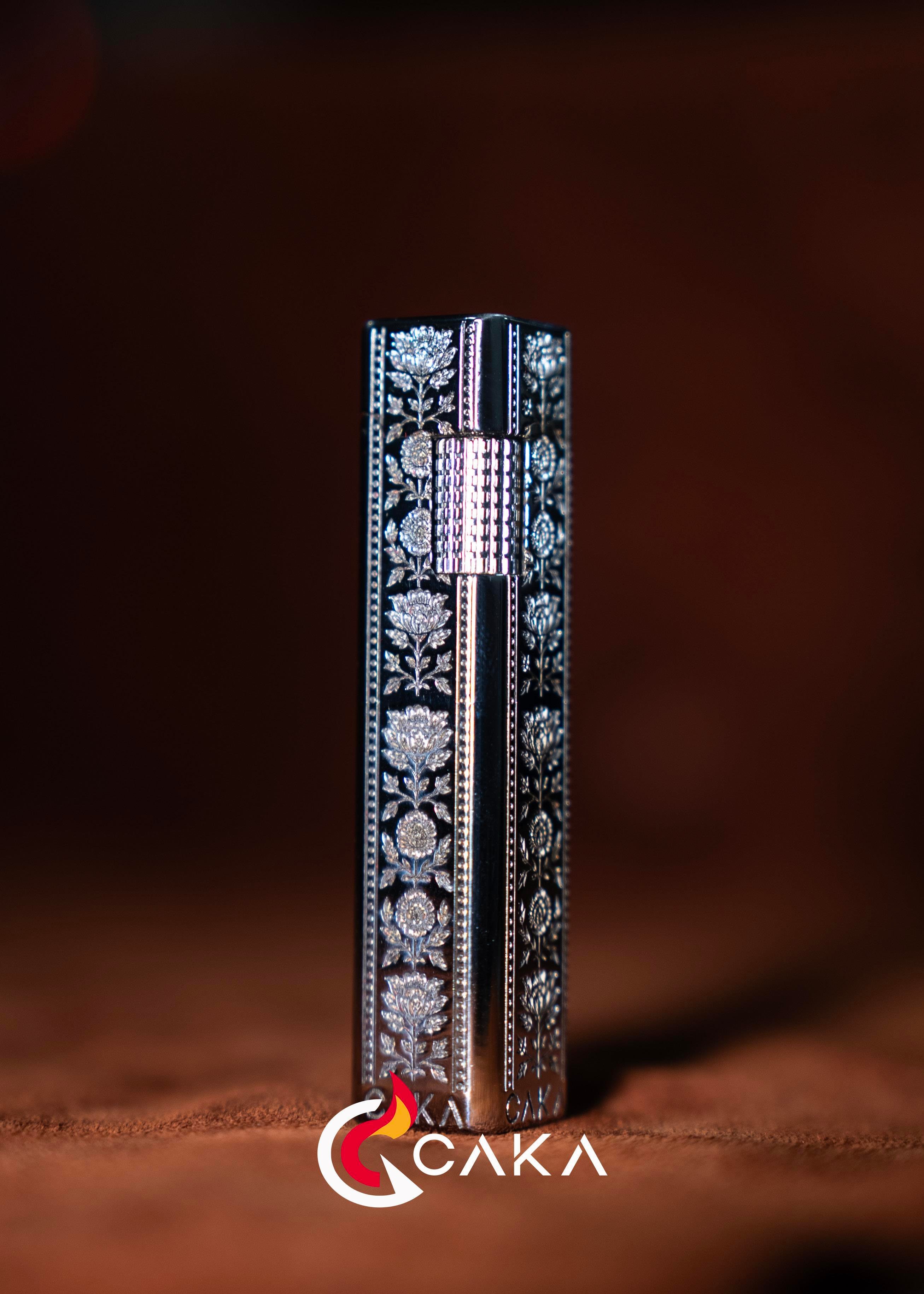 CKL-065,Caka Lighter Petra Flora Silver Benzinli Çakmak