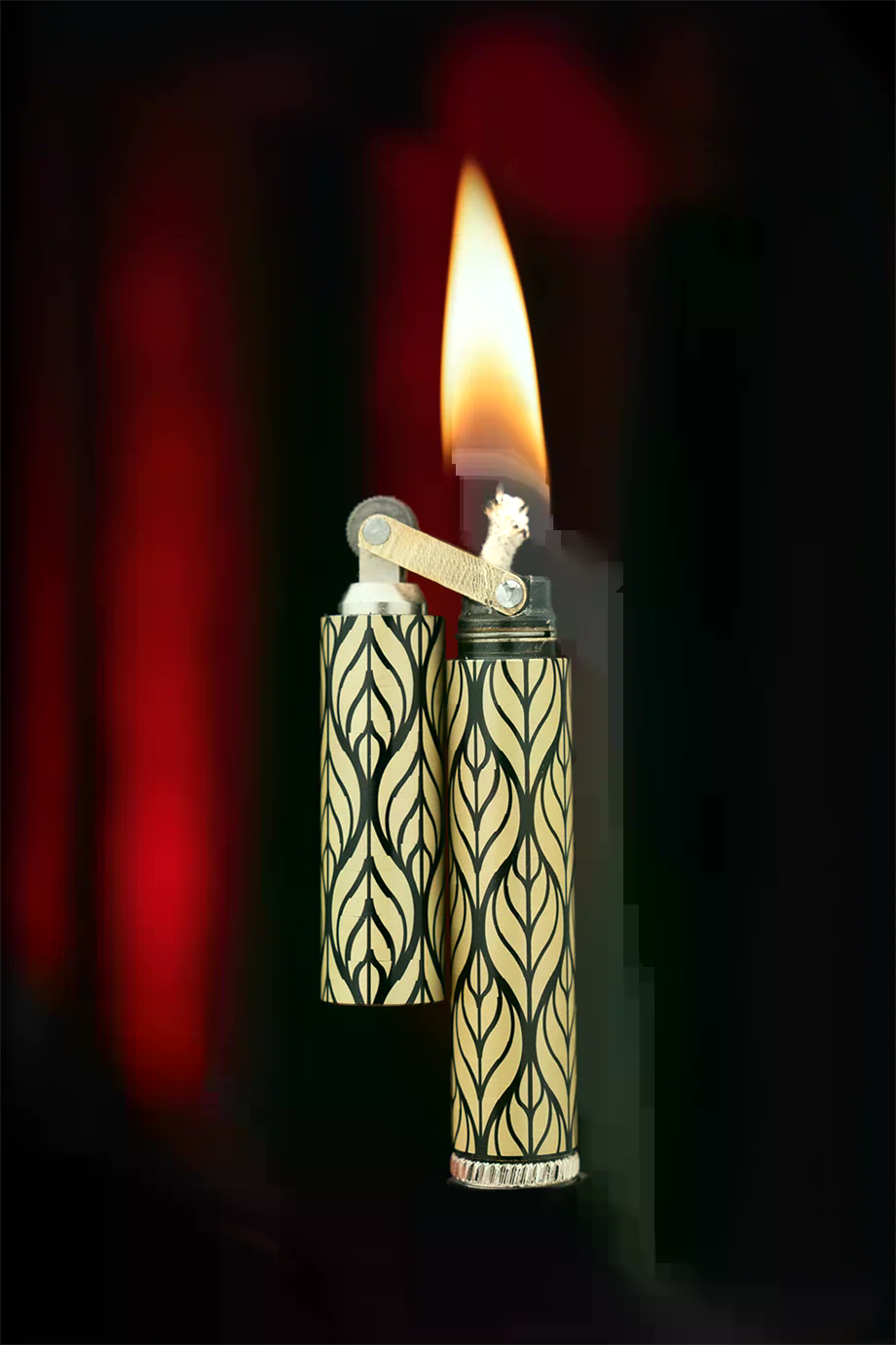 CKL-014,Caka Lighter Salvia Desen Gold Benzinli Çakmak