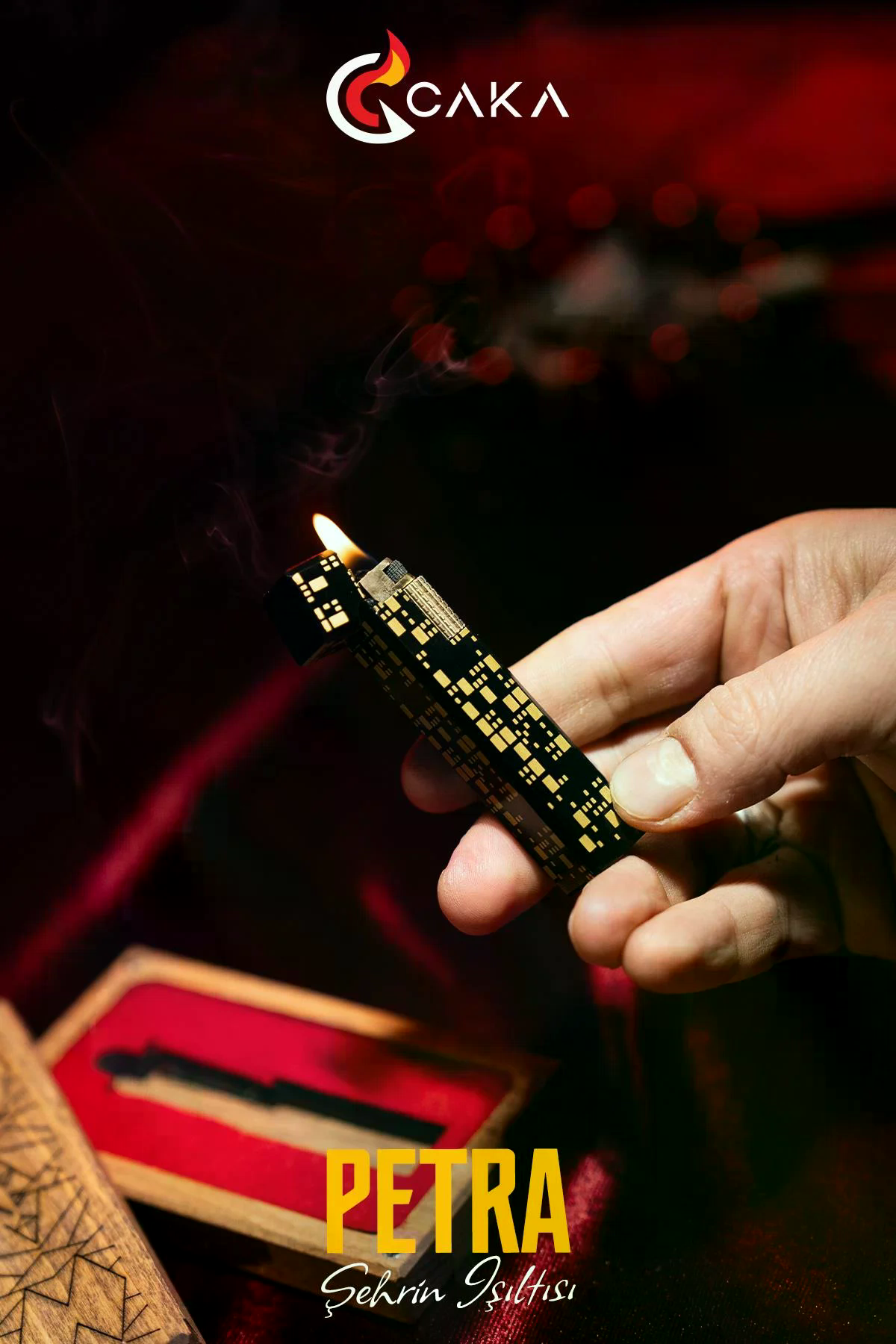 CKL-057,Caka Lighter Petra Black Gold Benzinli Çakmak