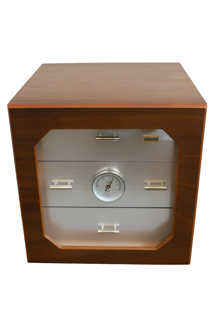 TR8775,Adorini Chianti Deluxe Walnut & Aluminium Sedir Humidor Puro Kutusu