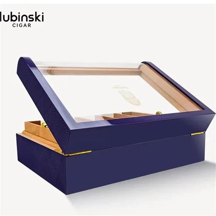 LB-001,Lubinski Gastro Camlı Humidor Puro Kutusu Mor Lake 200s