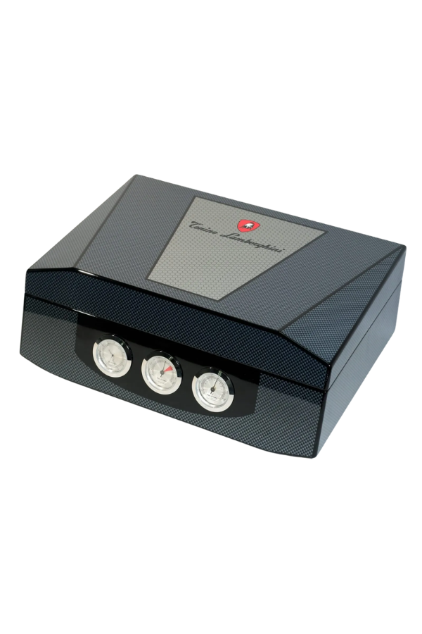 TR9819,Tonino Lamborghini Siyah Desenli Sedir Humidor Puro Kutusu