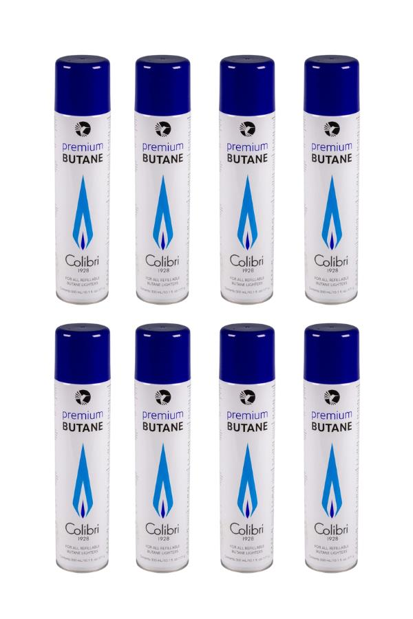 CLB-GZ-007,Colibri Premium Gazlı ve Pürmüzlü Çakmaklar İçin Bütan Gaz 8'li Paket