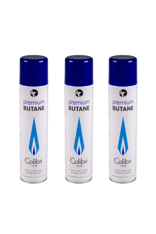 CLB-GZ-002,Colibri Premium Gazlı ve Pürmüzlü Çakmaklar İçin Bütan Gaz 3'lü Paket