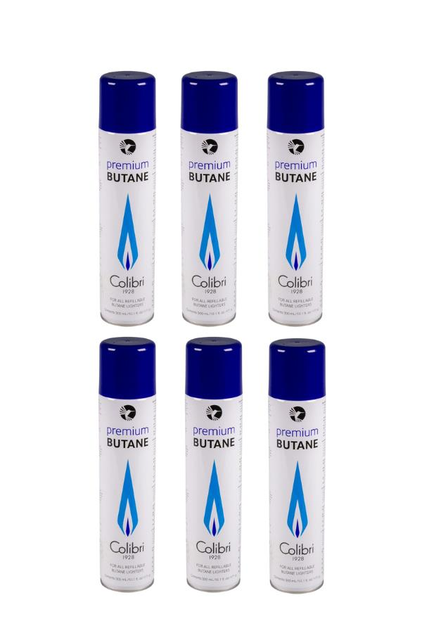 CLB-GZ-005,Colibri Premium Gazlı ve Pürmüzlü Çakmaklar İçin Bütan Gaz 6'lı Paket