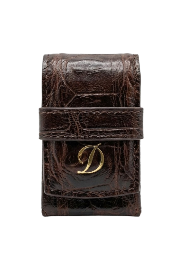 TR9162,S.T. Dupont Crocodile Deri Kahverengi Le Grand Çakmak Kılıfı