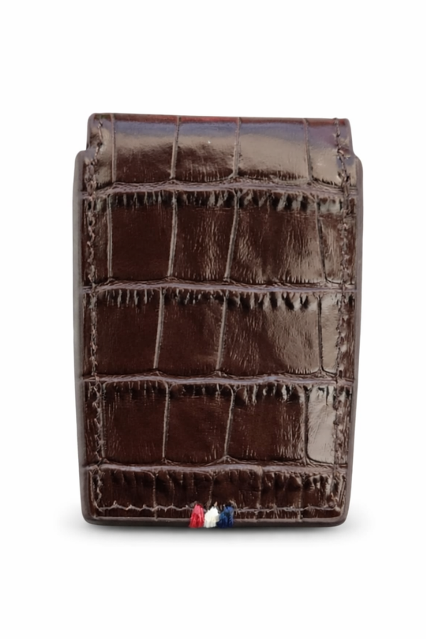 TR9217,S.T. Dupont Crocodile Kahverengi Deri Le Grand Çakmak Kılıfı