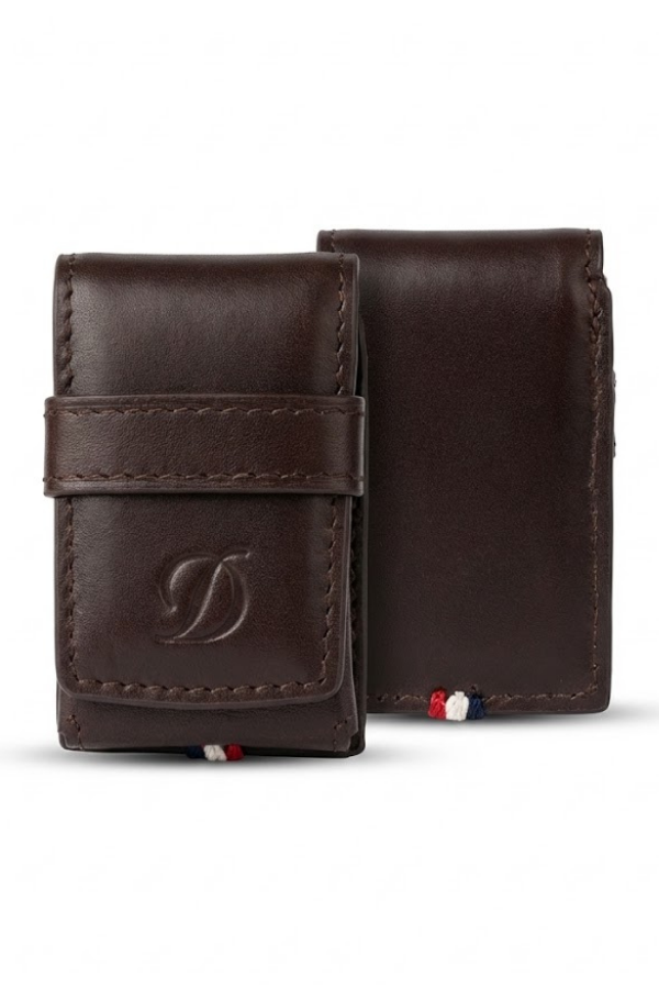 TR9169,S.T. Dupont Deri Kahverengi Ligne 2 Çakmak Kılıfı