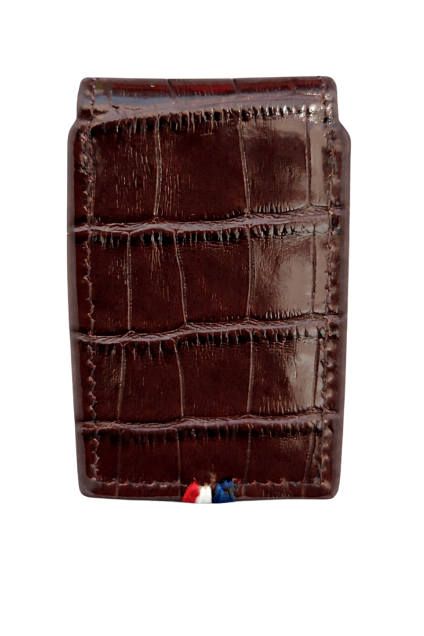 TR9198,S.T. Dupont Crocodile Kahverengi Deri Ligne 2 Çakmak Kılıfı