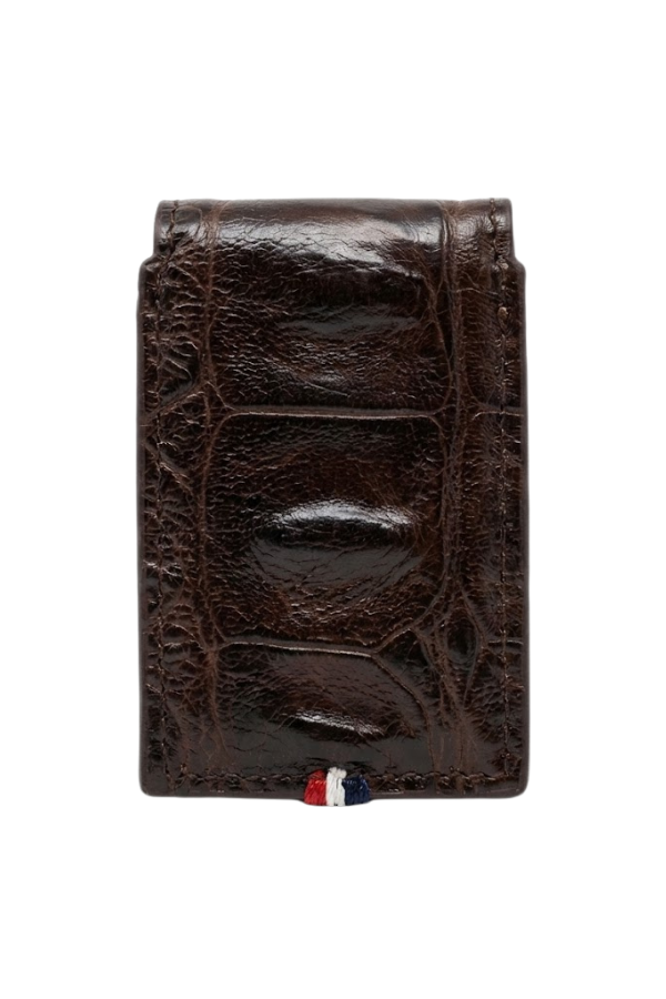 TR9162,S.T. Dupont Crocodile Deri Kahverengi Le Grand Çakmak Kılıfı