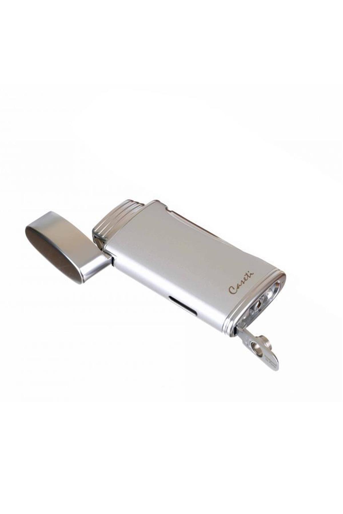 TR6100,Caseti 2 Torch Gümüş  Puro Çakmağı