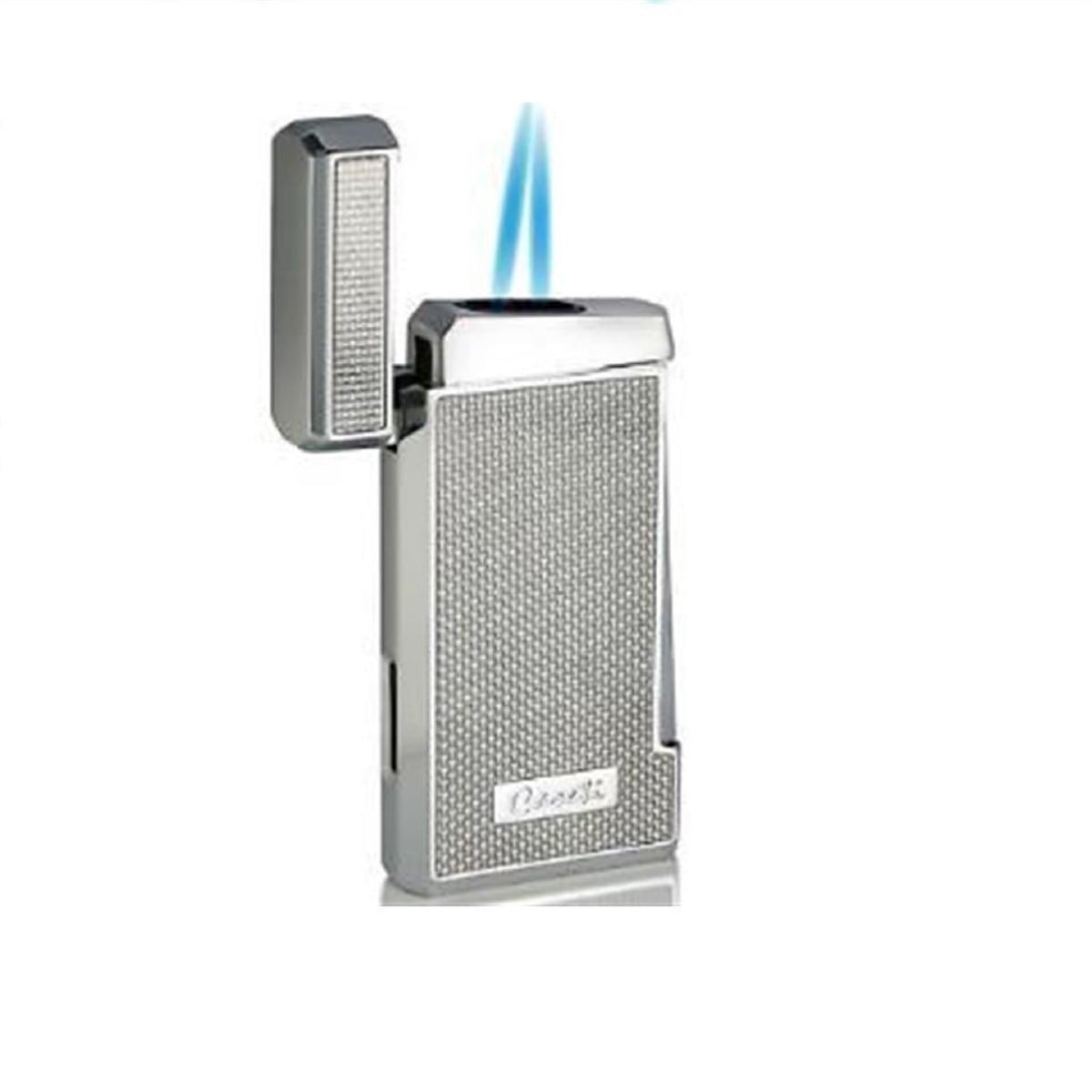 TR1917,Caseti İki Torch Desenli Gümüş Puro Çakmak CA0437003