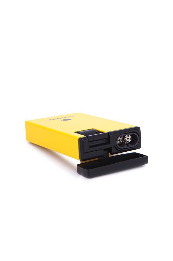 TR7204,Cohiba Çift Torch Pürmüz Sarı-Siyah Metal Puro Çakmağı