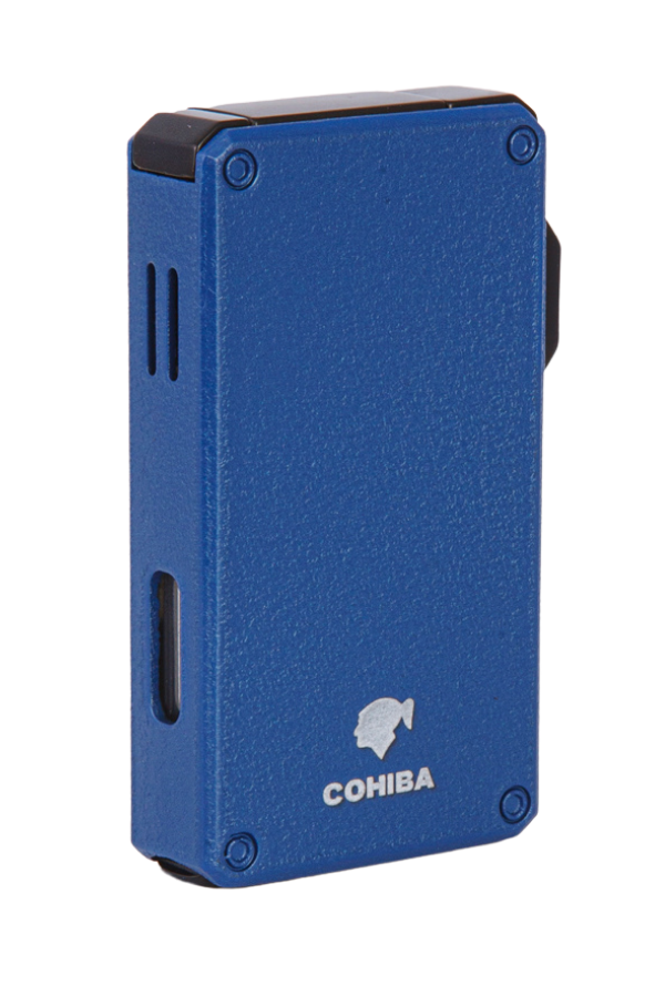 TR7912,Cohiba Çift Torch Pürmüz Mat Lacivert Metal Puro Çakmağı