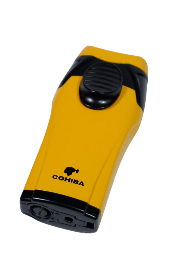 TR8985,Cohiba Çift Torch Pürmüz Sarı - Siyah Puro Çakmağı