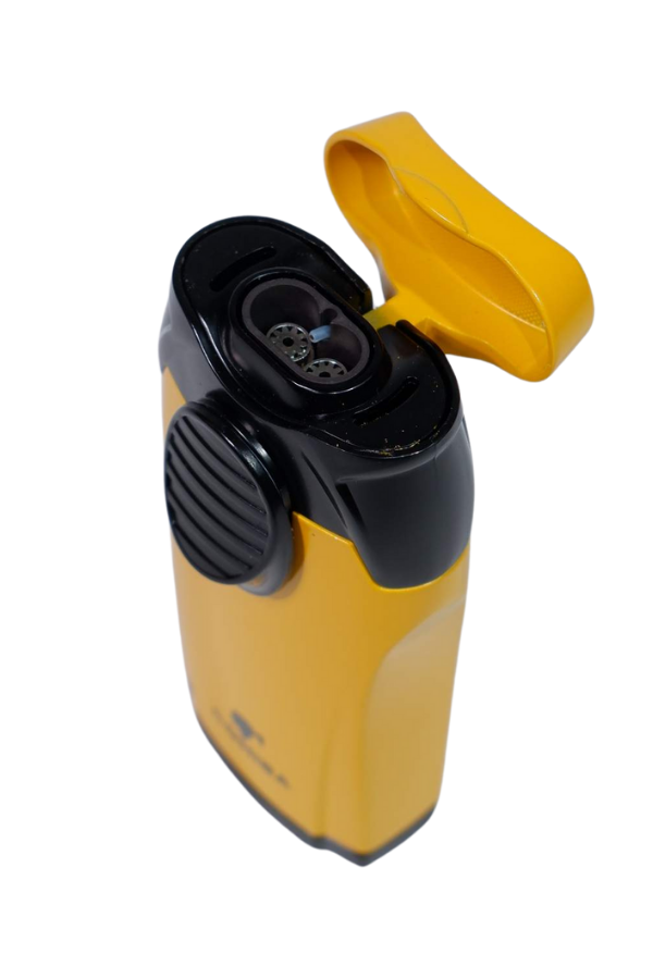 TR8985,Cohiba Çift Torch Pürmüz Sarı - Siyah Puro Çakmağı
