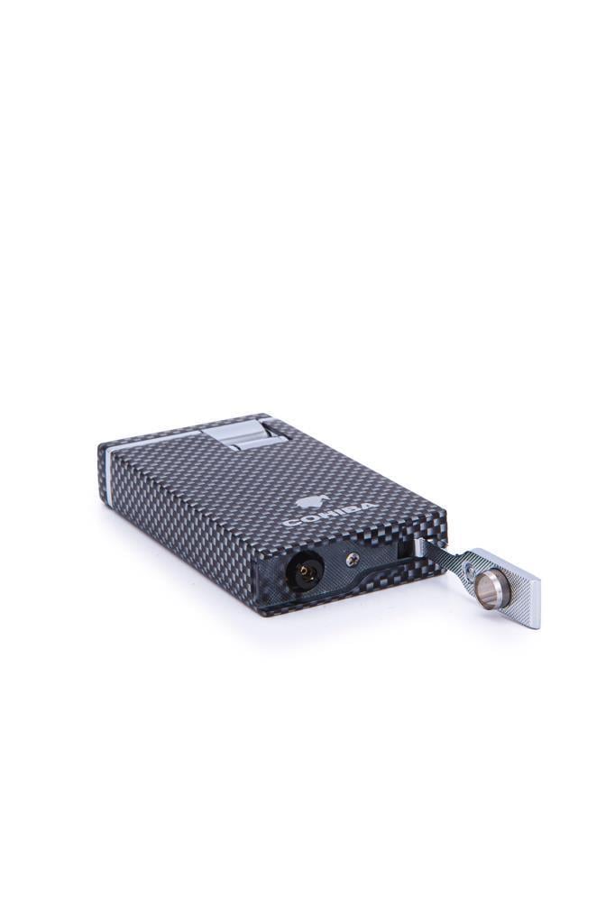 TR7203,Cohiba Çift Torch Pürmüz Karbon Desenli Metal Puro Çakmağı