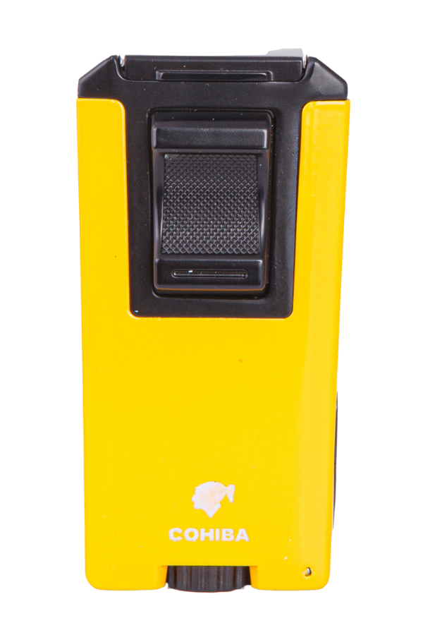 TR7870,Cohiba Çift Torch Pürmüz Sarı-Siyah Metal Puro Çakmağı