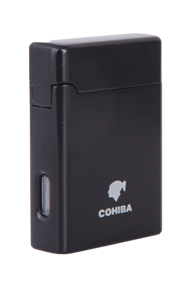 TR7885,Cohiba Çift Torch Pürmüz Siyah Metal Puro Çakmağı