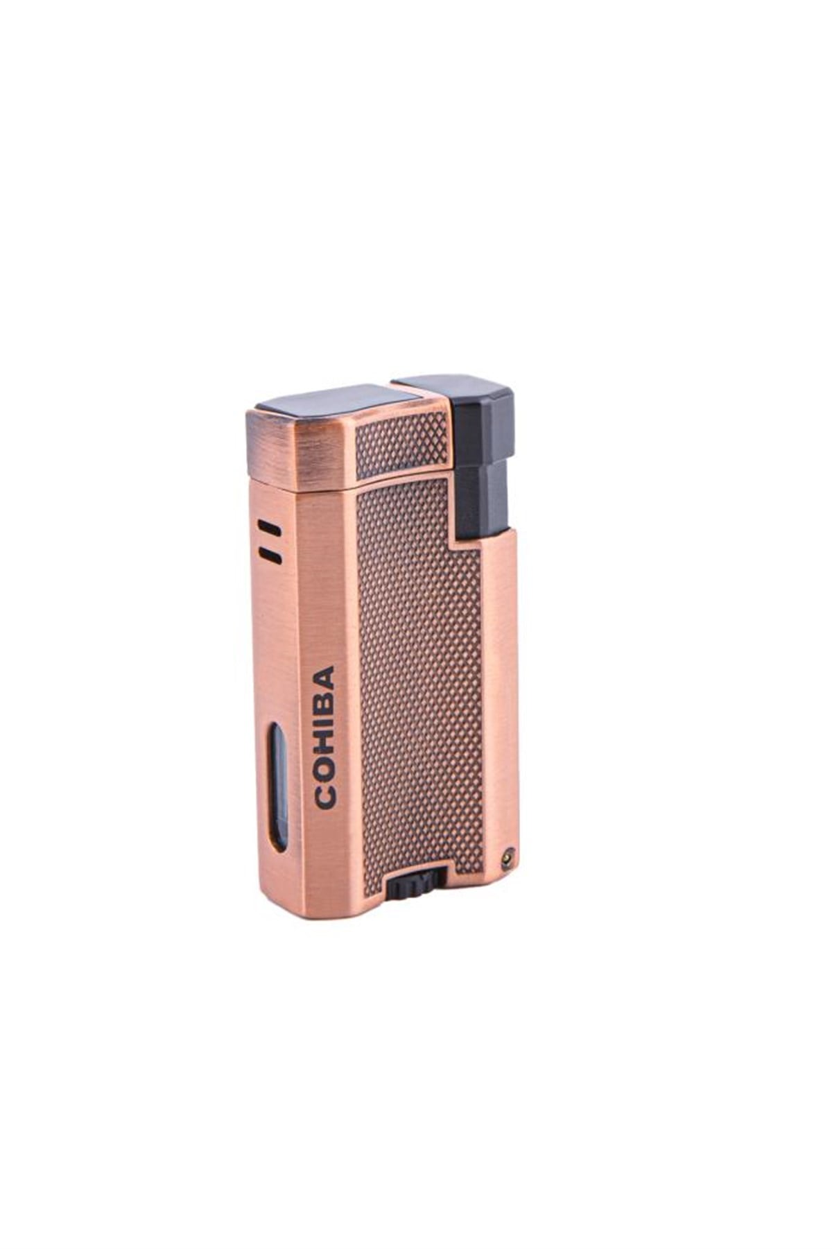 TR4640,Cohiba Çift Torch Rose Gold Desenli Puro Çakmağı