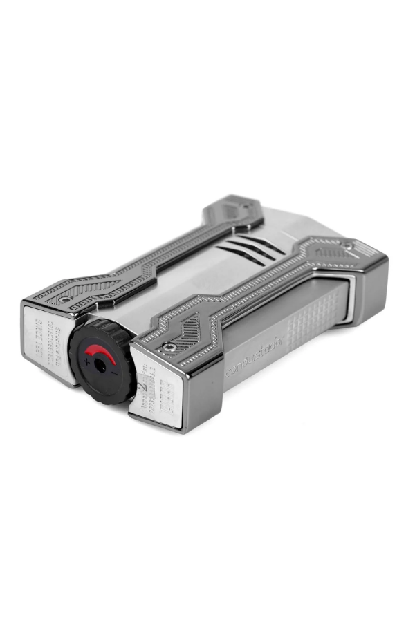 CNQ-019,Conquistador Çift Torch Pürmüz Krom Gunmetal Defi Extreme Dizayn Metal Puro Çakmağı