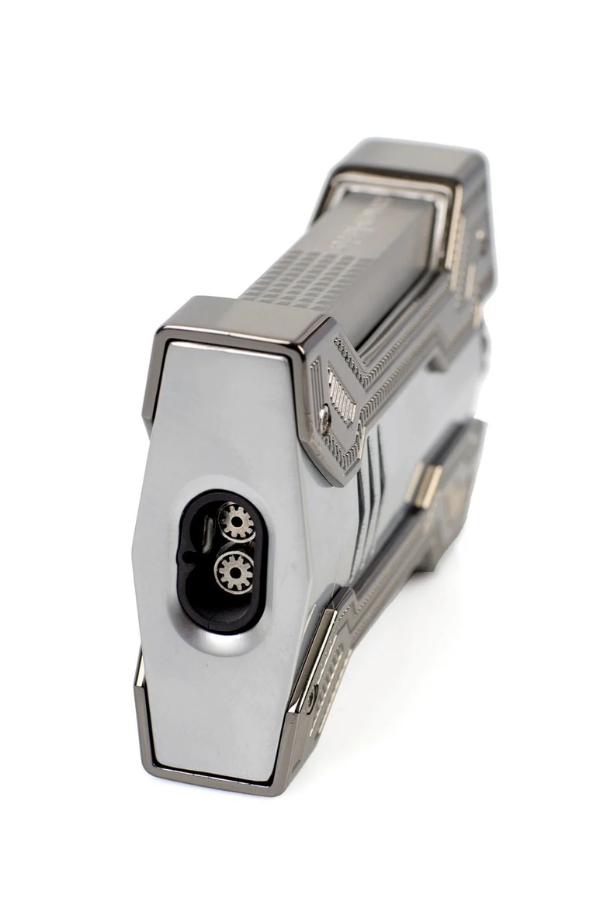 CNQ-019,Conquistador Çift Torch Pürmüz Krom Gunmetal Defi Extreme Dizayn Metal Puro Çakmağı