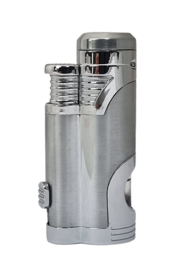 TR7607,Honest Çift Torch Pürmüz Gümüş Puro Çakmağı
