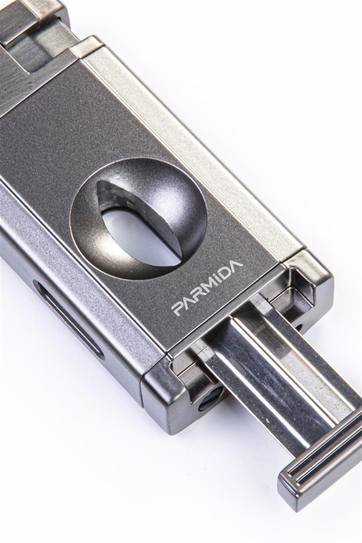 TR5407,Parmida Çift Torch Gunmetal V-Cut Puro Çakmağı