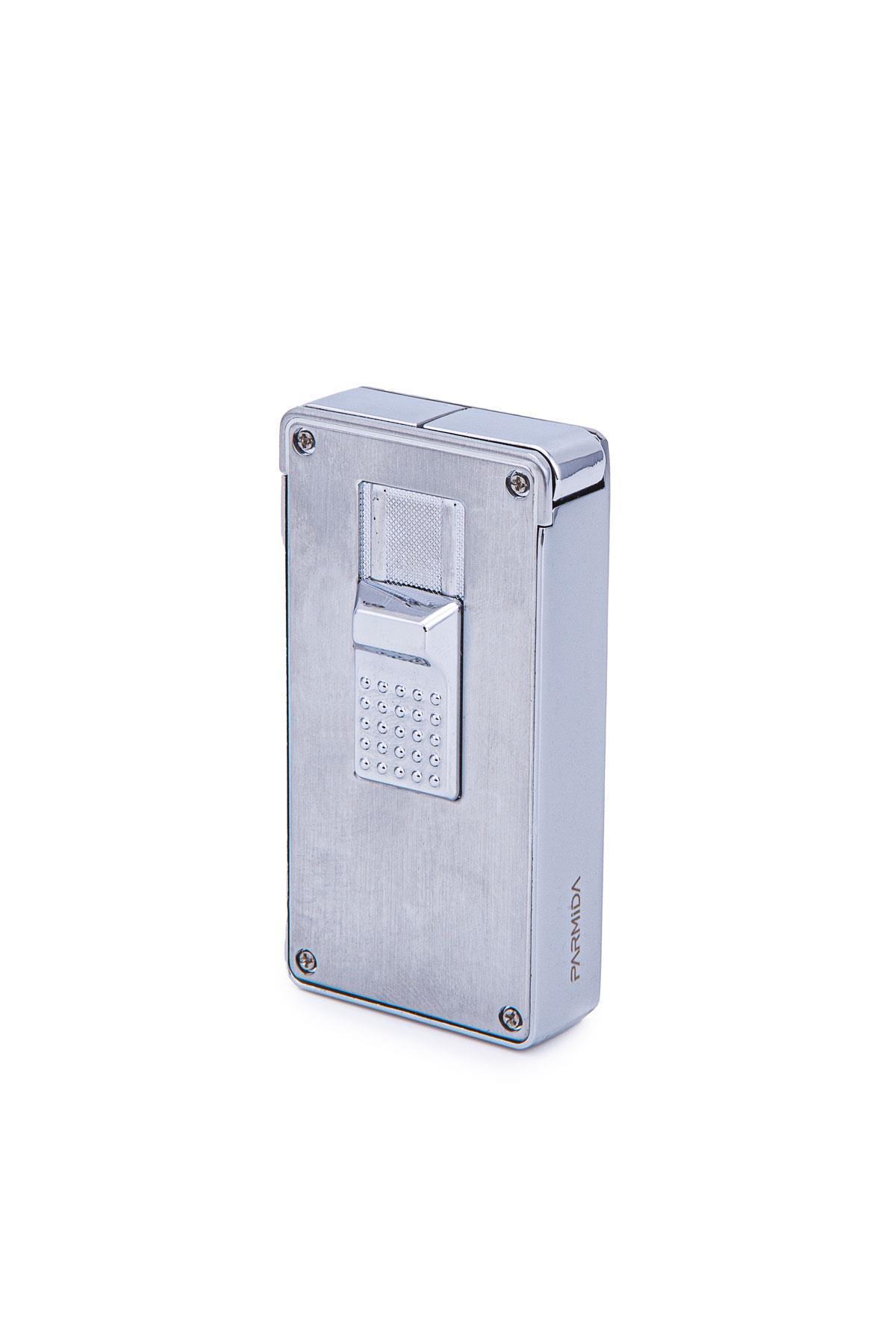 TR7239,Parmida Çift Torch Pürmüz Gümüş Metal Puro Çakmağı