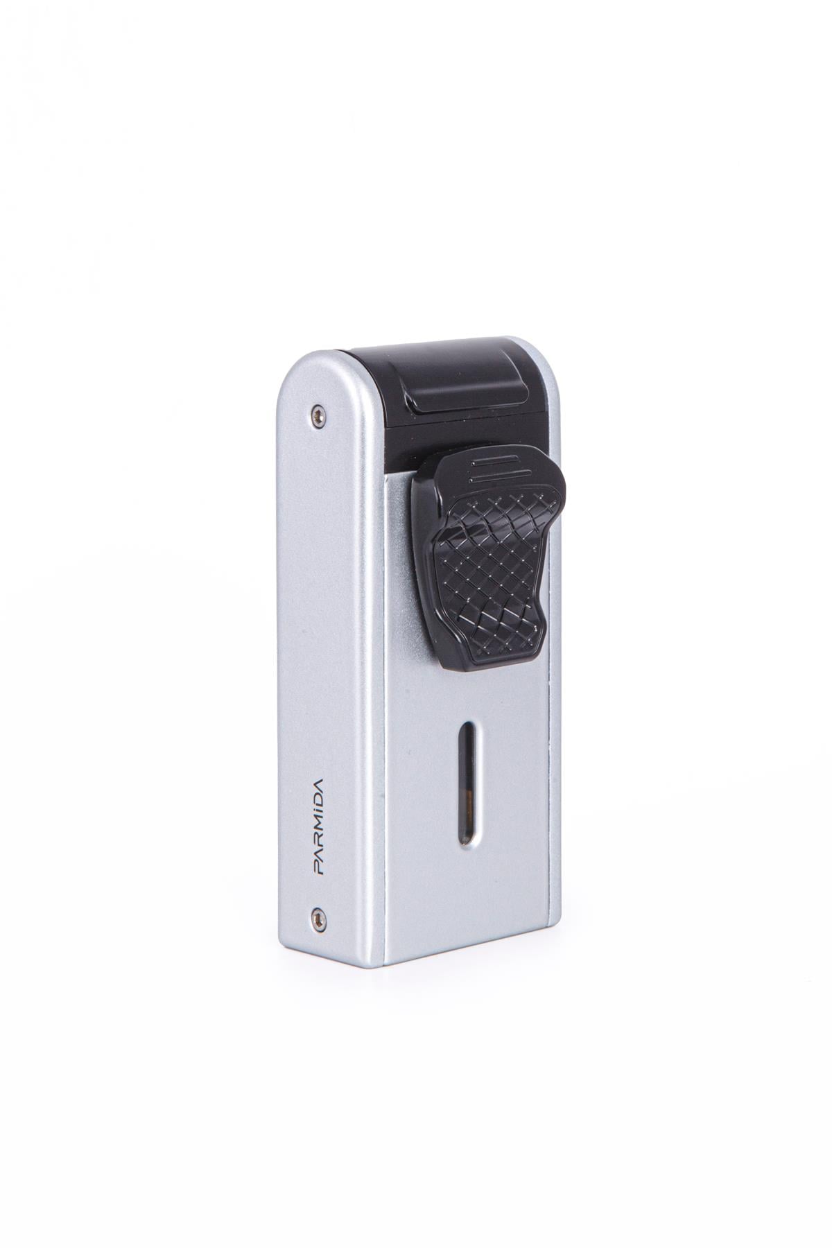 TR7921,Parmida Çift Torch Pürmüz Gümüş Metal Puro Çakmağı