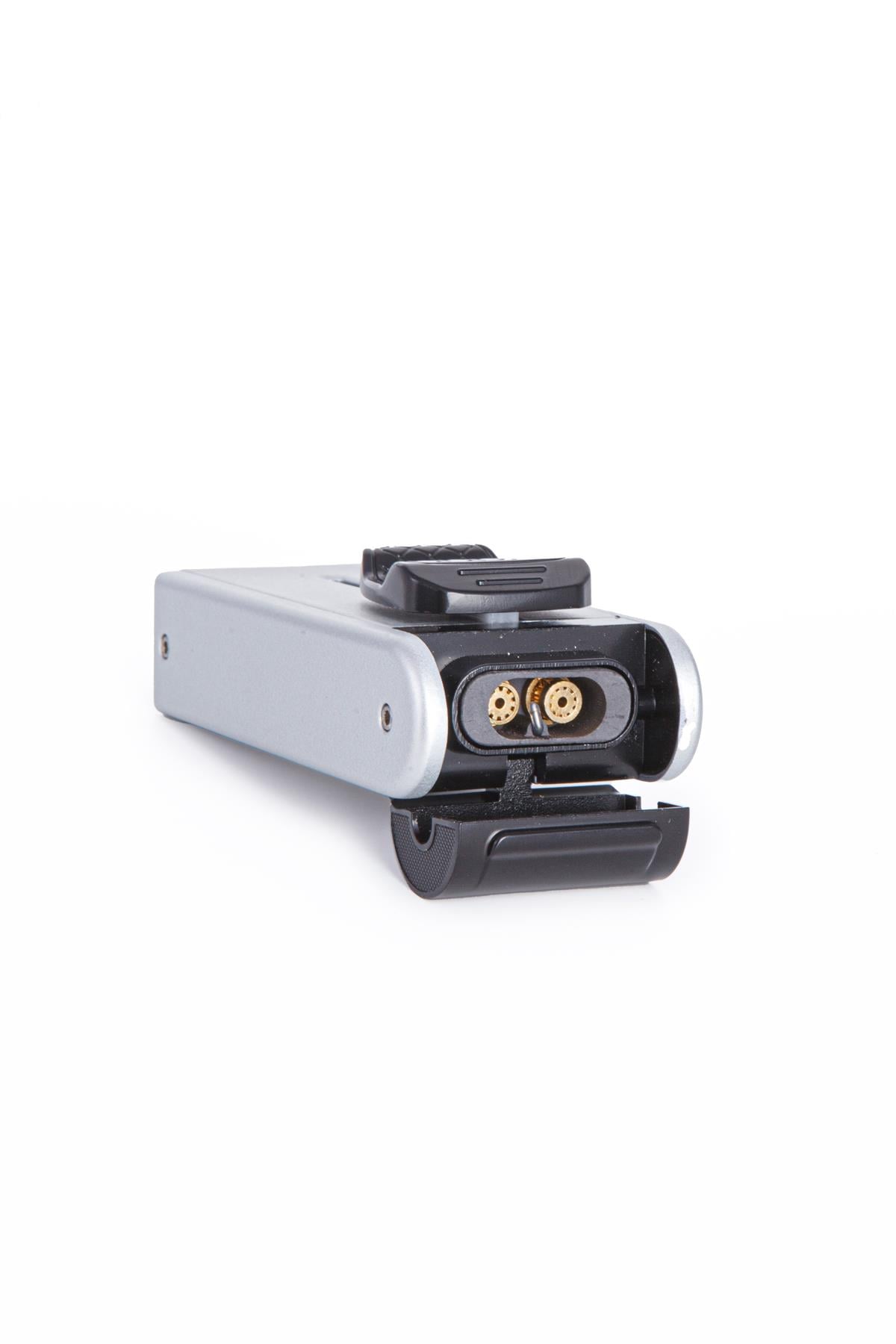 TR7921,Parmida Çift Torch Pürmüz Gümüş Metal Puro Çakmağı