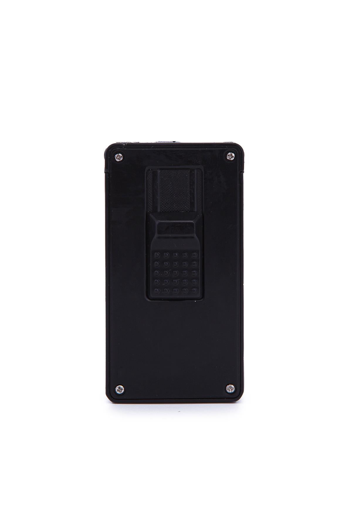 TR7238,Parmida Çift Torch Pürmüz Siyah Metal Puro Çakmağı