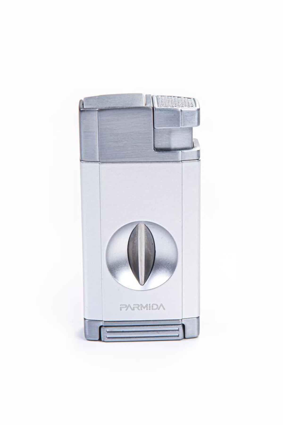 TR5409,Parmida Çift Torch Gümüş V-Cut Puro Çakmağı