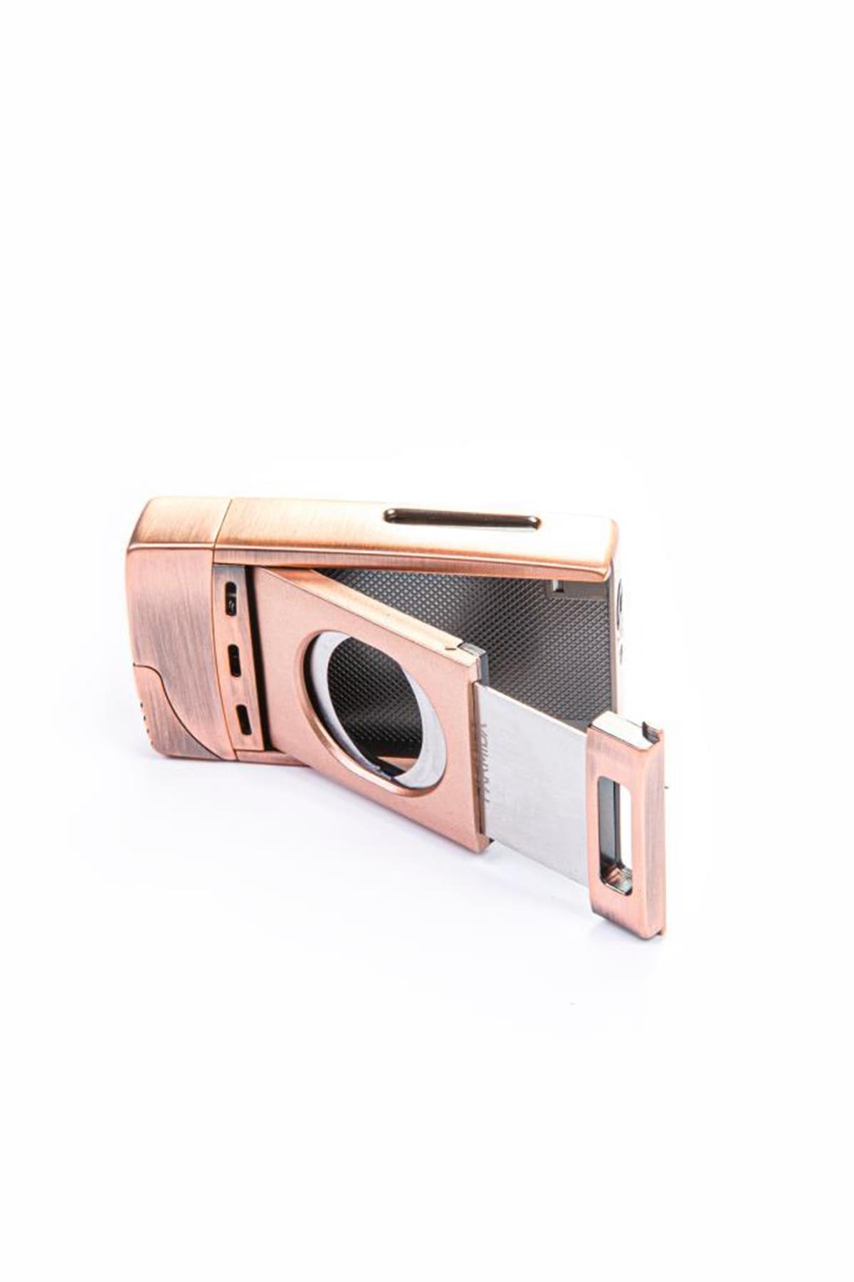 TR5412,Parmida Çift Torch Bronz S-Cut Puro Çakmağı