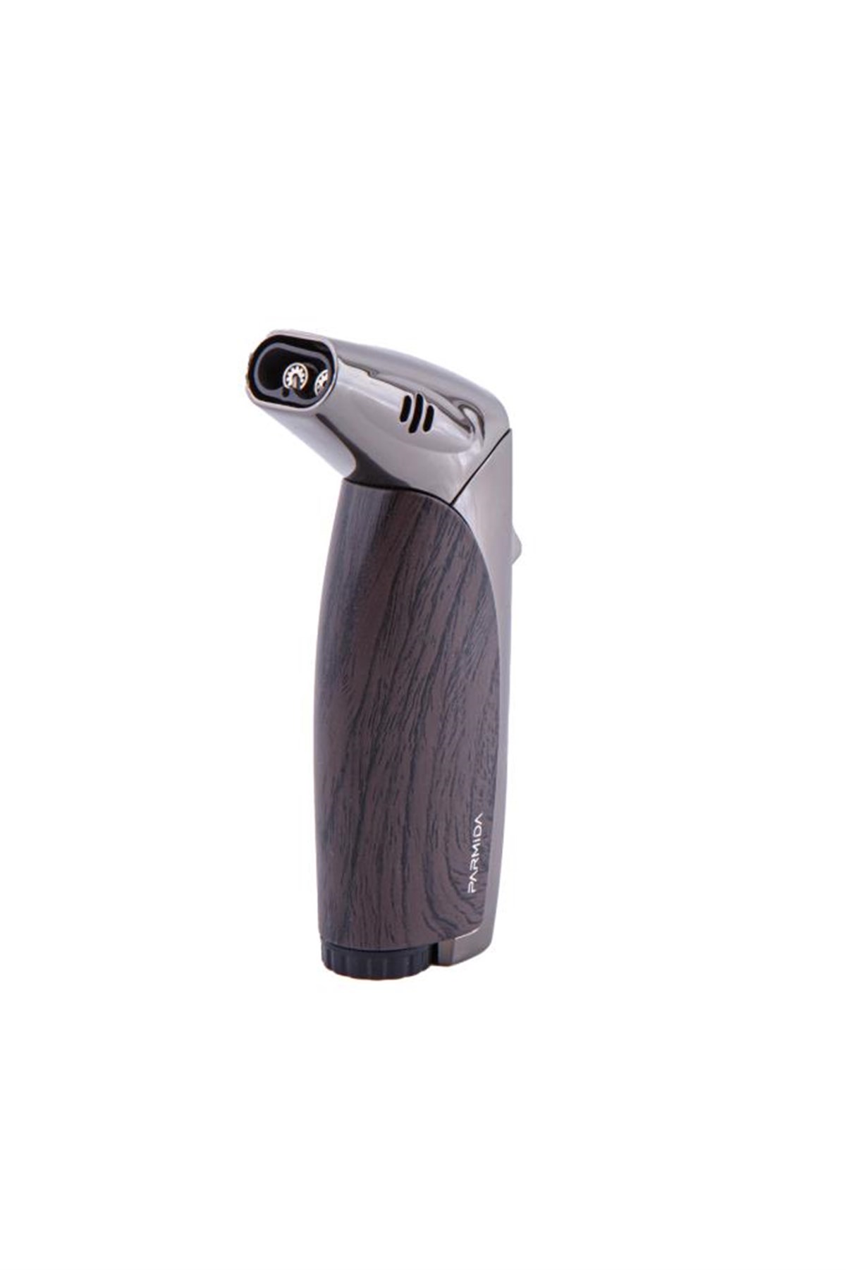 TR4709,Parmida Çift Torch Koyu Ahşap Desenli Masa Tipi Puro Çakmağı