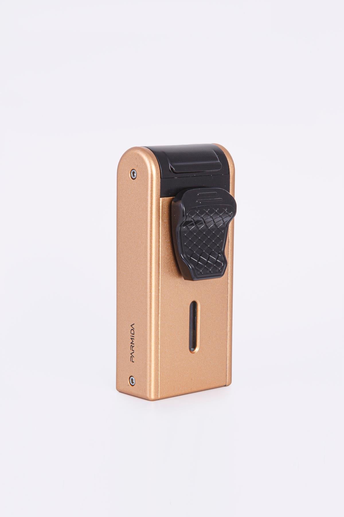 TR7922,Parmida Çift Torch Pürmüz Gold Metal Puro Çakmağı