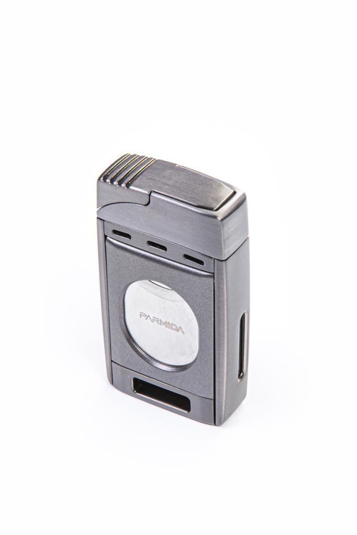 TR5414,Parmida Çift Torch Gunmetal S-Cut Puro Çakmağı