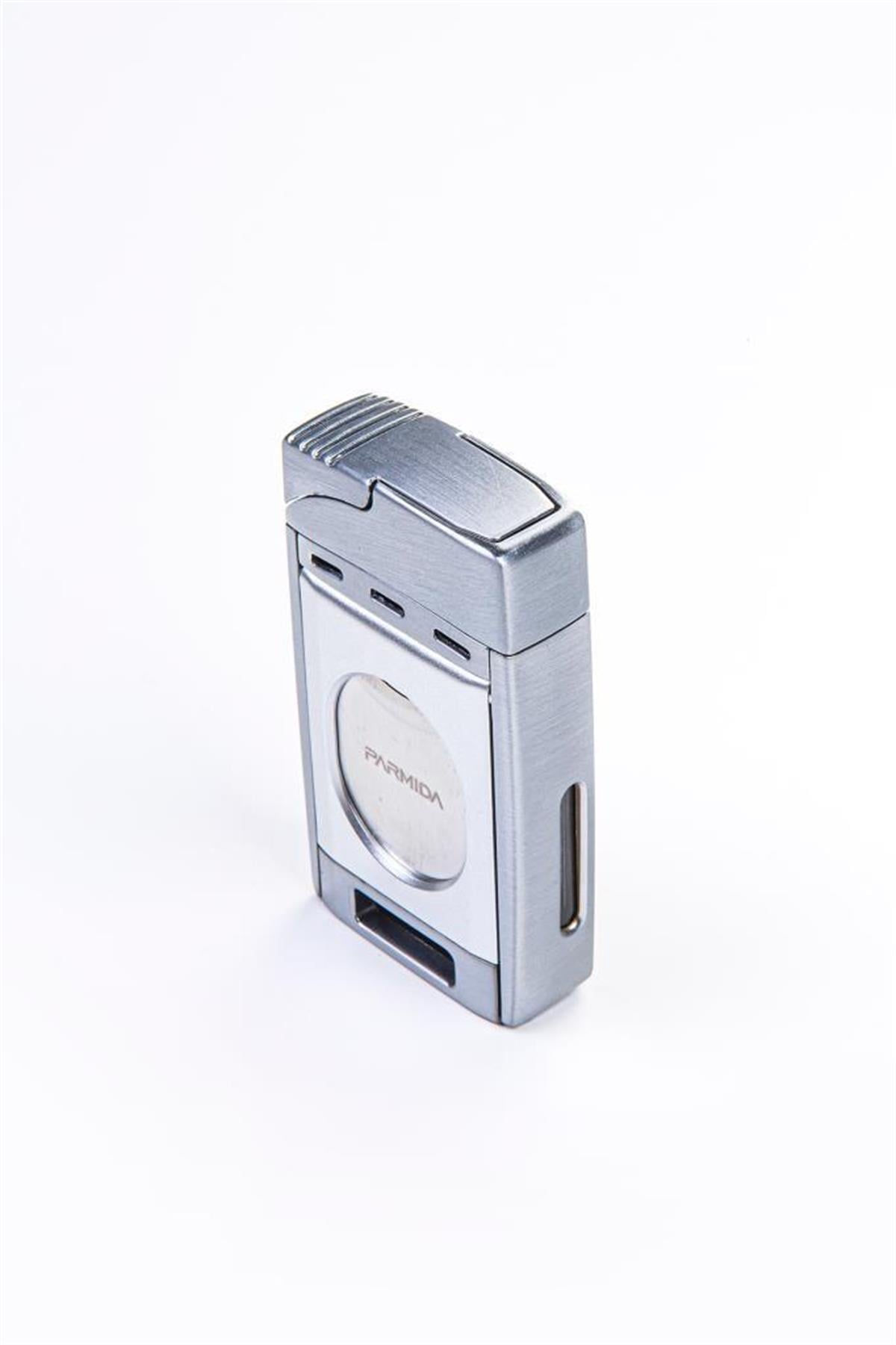 TR5411,Parmida Çift Torch Gümüş S-Cut Puro Çakmağı