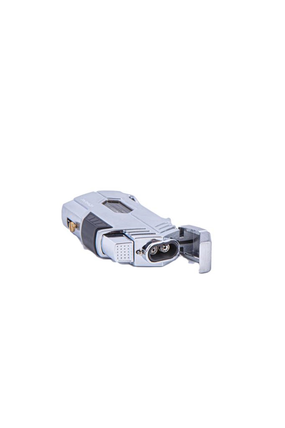 TR4692,Parmida Çift Torch Gümüş Puro Çakmağı