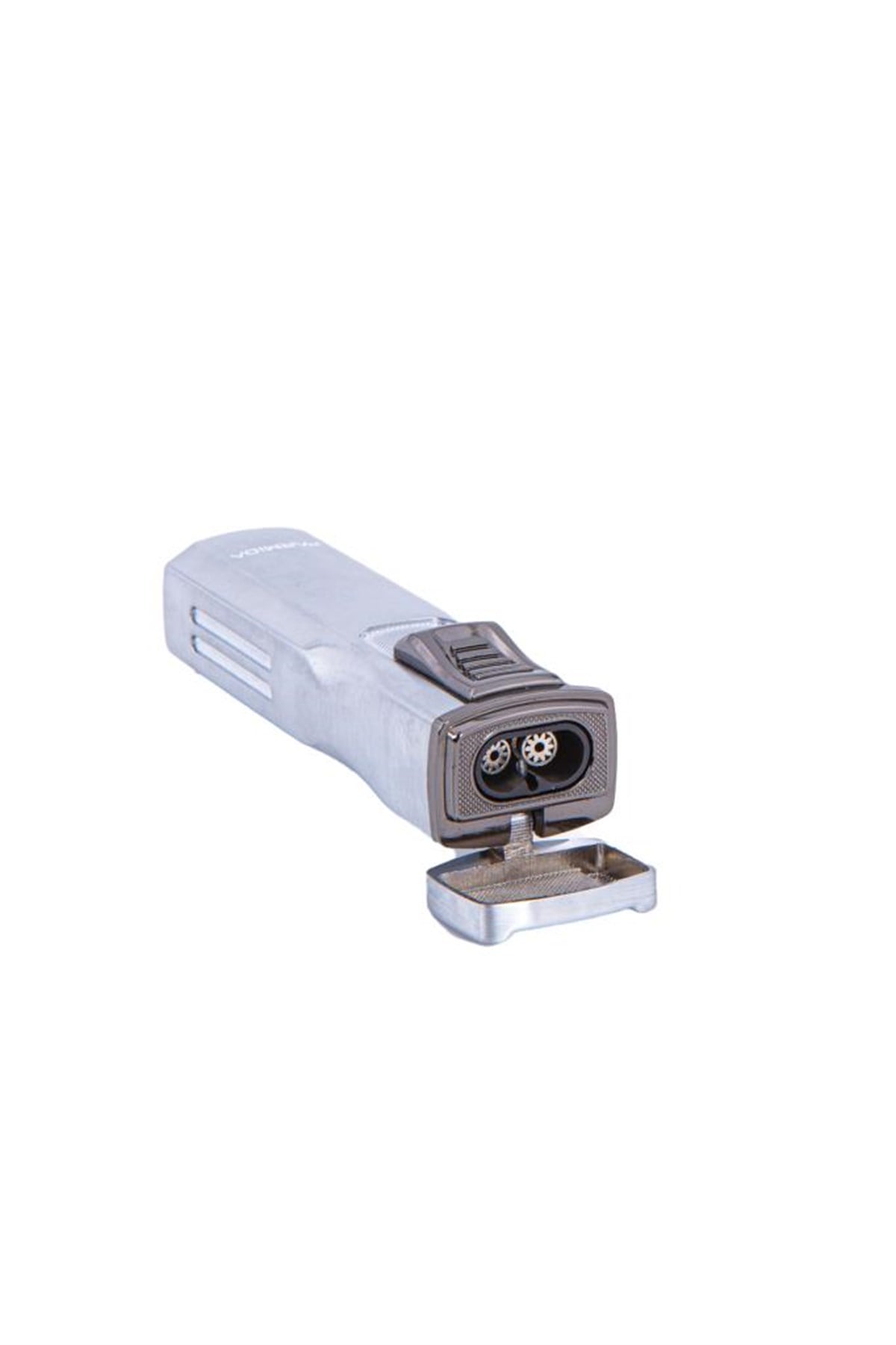 TR4673,Parmida Çift Torch Gümüş Puro Çakmağı