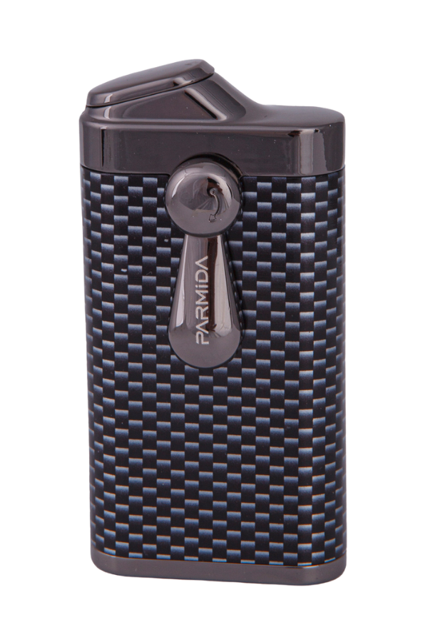 TR7950,Parmida Çift Torch Pürmüz Karbon Desenli Gunmetal Metal Puro Çakmağı