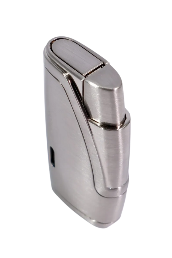 TR9207,Parmida Çift Torch Pürmüz Gümüş Metal Puro Çakmağı