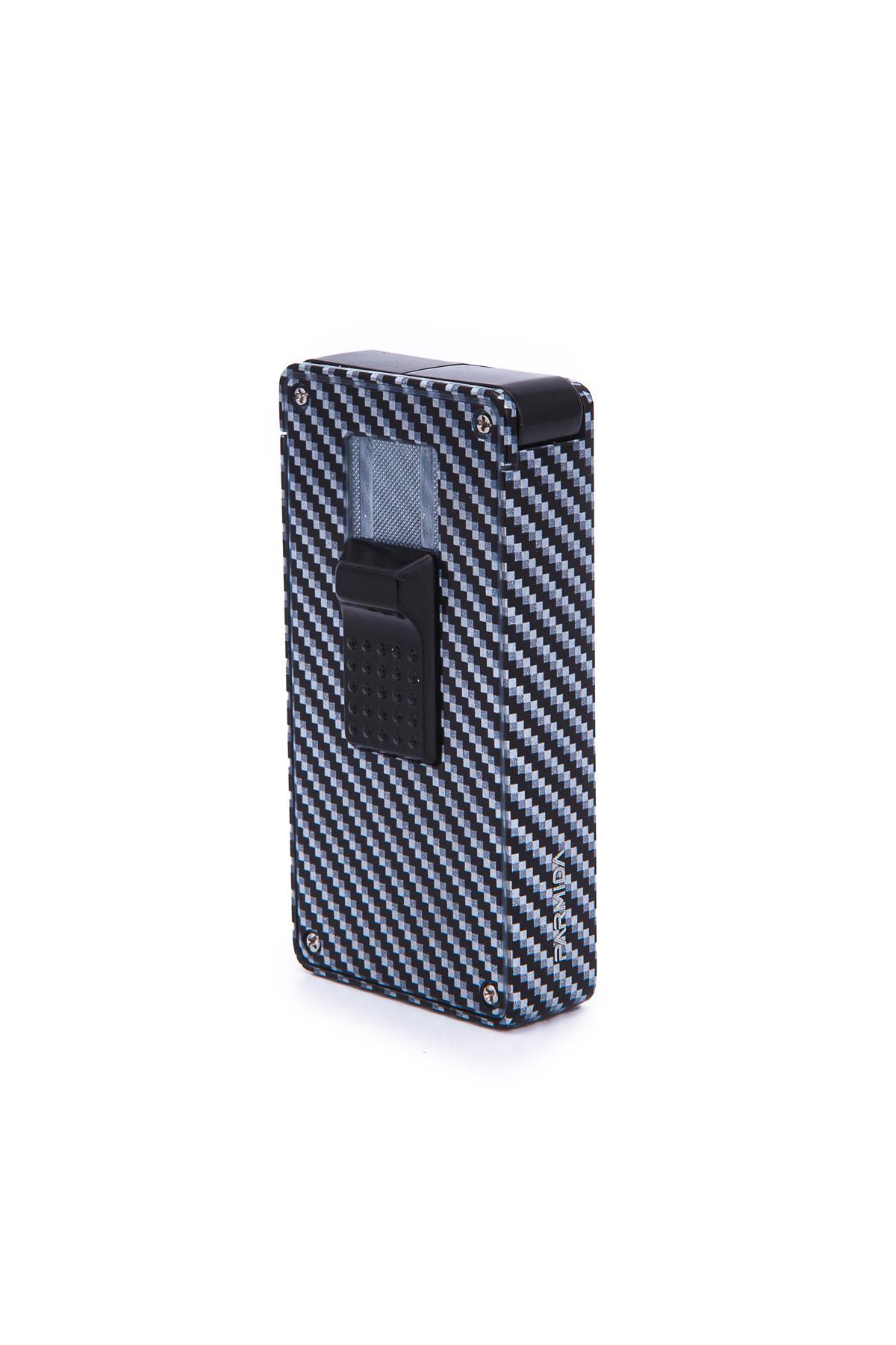 TR7241,Parmida Çift Torch Pürmüz Karbon Desenli Metal Puro Çakmağı